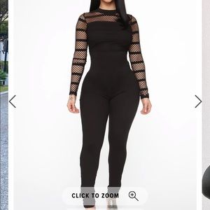 NWT Fashion Nova Brief Preview Fishnet Jumpsuit S